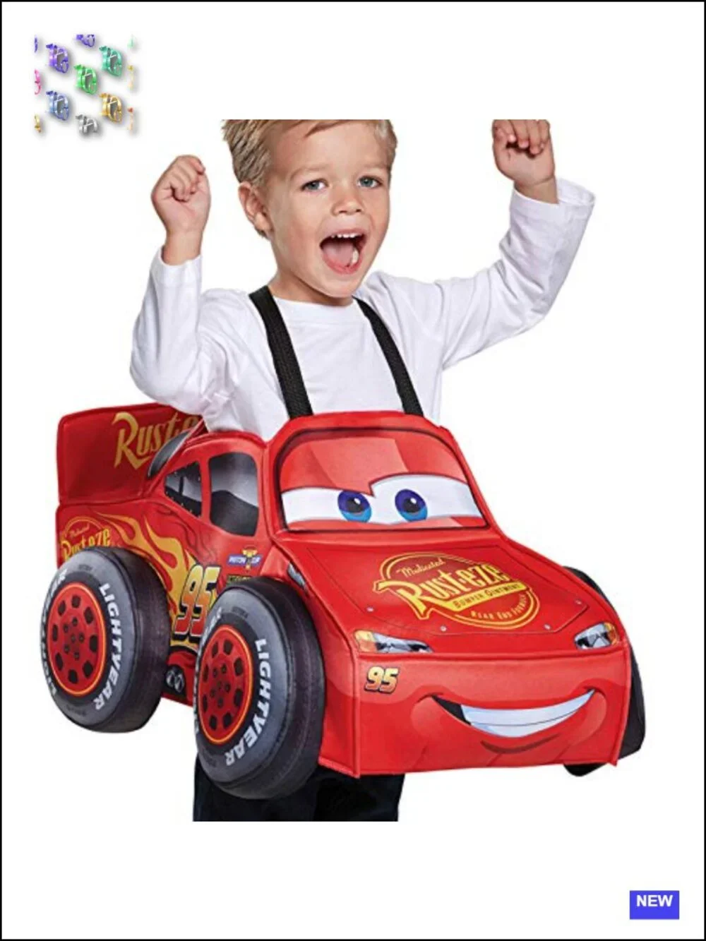 Lightning McQueen 3D Toddler Costume - Polyester, Disney Pixar Cars Halloween